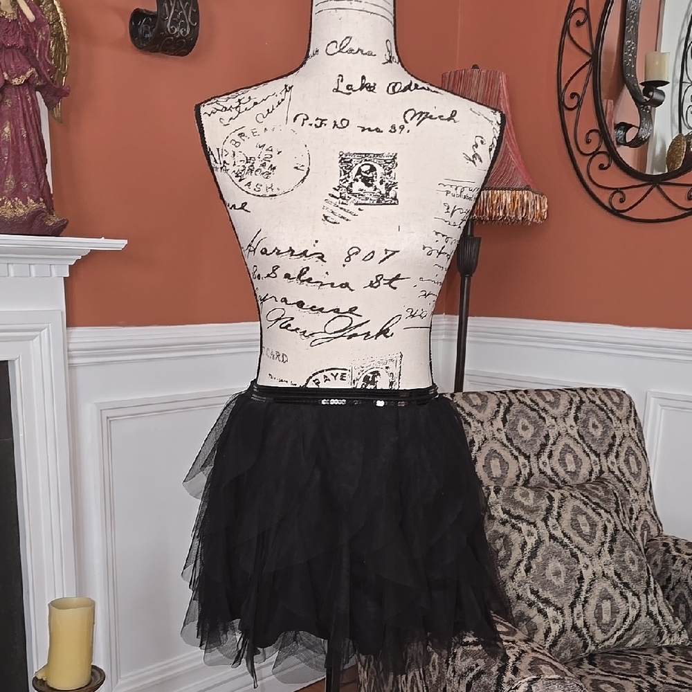 Elegant Black Tulle Skirt